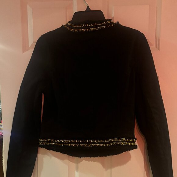 Stunning BOSTON PROPER black + gold blazer - Sz S - Picture 2 of 6